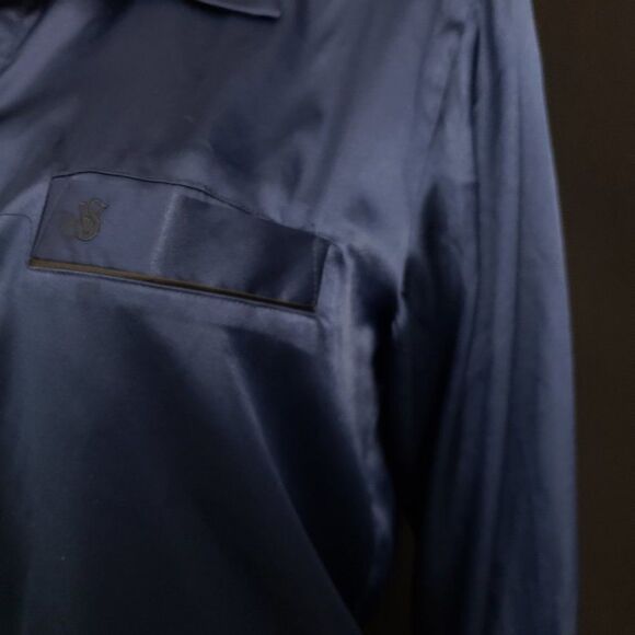 VS Blue Satin Pajama Top Jacket "DEFFECTIVE" M… - Picture 3 of 4